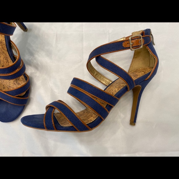 LOFT denim strappy heels - Picture 2 of 6